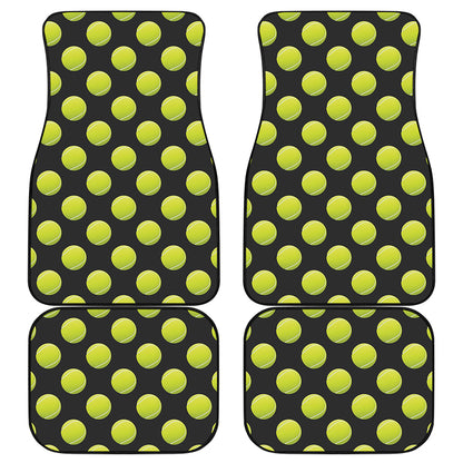 Tennis Balls Pattern Print Front and Back Car Floor Mats