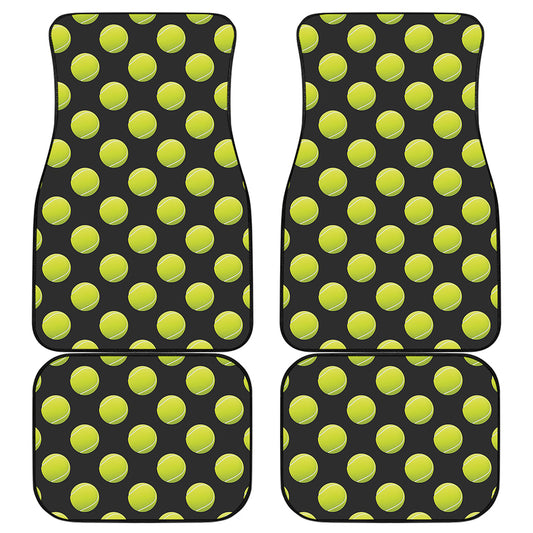 Tennis Balls Pattern Print Front and Back Car Floor Mats