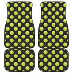Tennis Balls Pattern Print Front and Back Car Floor Mats