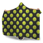 Tennis Balls Pattern Print Hooded Blanket