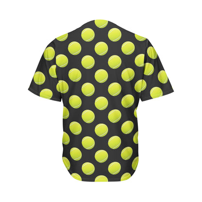 Tennis Balls Pattern Print Men's Baseball Jersey