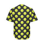 Tennis Balls Pattern Print Men's Baseball Jersey