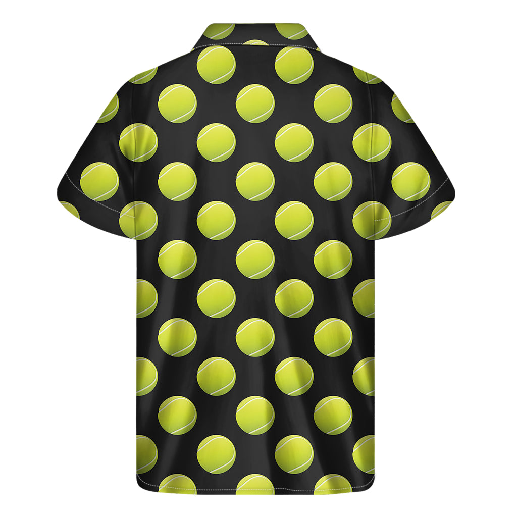 Tennis Balls Pattern Print Men's Short Sleeve Shirt