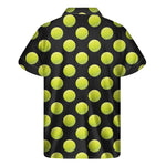 Tennis Balls Pattern Print Men's Short Sleeve Shirt