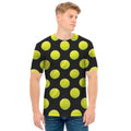 Tennis Balls Pattern Print Men's T-Shirt