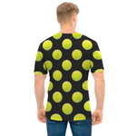 Tennis Balls Pattern Print Men's T-Shirt