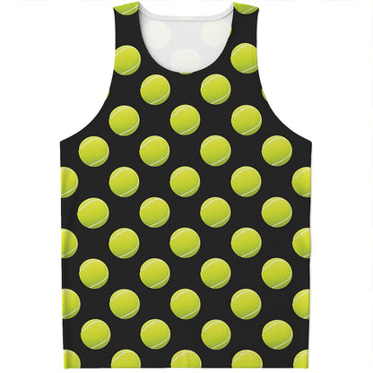 Tennis Balls Pattern Print Men's Tank Top