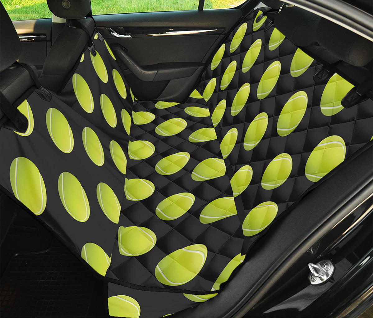Tennis Balls Pattern Print Pet Car Back Seat Cover