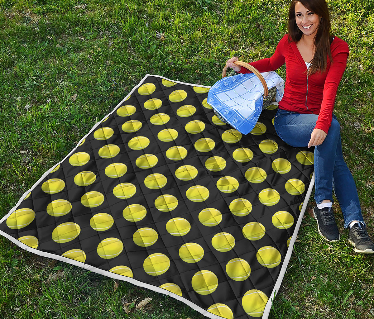 Tennis Balls Pattern Print Quilt