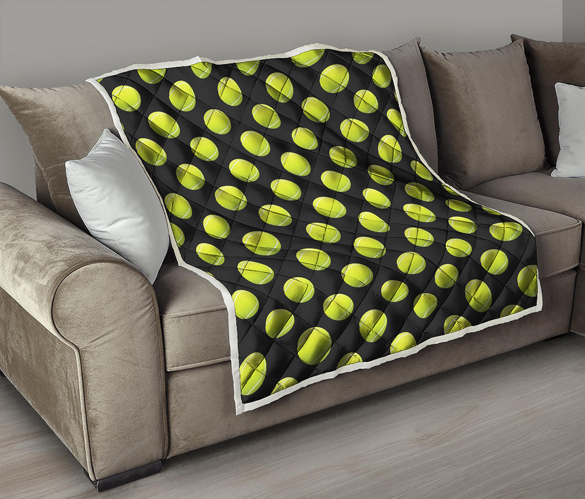 Tennis Balls Pattern Print Quilt