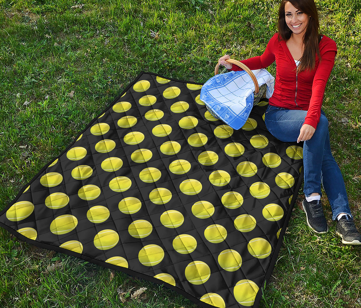 Tennis Balls Pattern Print Quilt