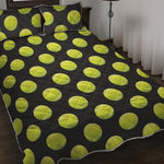 Tennis Balls Pattern Print Quilt Bed Set