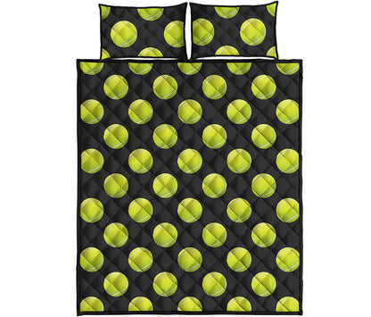 Tennis Balls Pattern Print Quilt Bed Set