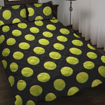 Tennis Balls Pattern Print Quilt Bed Set