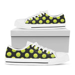 Tennis Balls Pattern Print White Low Top Shoes