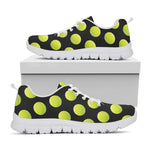 Tennis Balls Pattern Print White Sneakers
