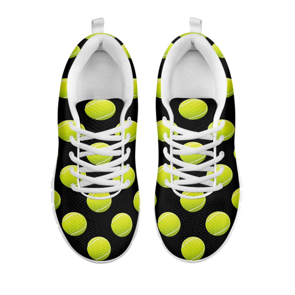 Tennis Balls Pattern Print White Sneakers