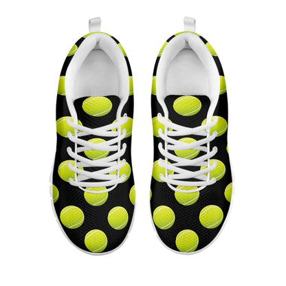 Tennis Balls Pattern Print White Sneakers