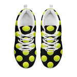 Tennis Balls Pattern Print White Sneakers