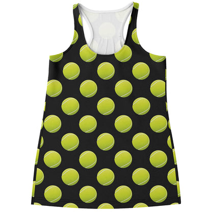 Tennis Balls Pattern Print Women's Racerback Tank Top