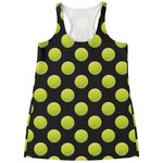 Tennis Balls Pattern Print Women's Racerback Tank Top