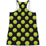 Tennis Balls Pattern Print Women's Racerback Tank Top