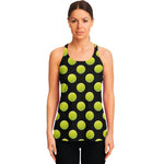 Tennis Balls Pattern Print Women's Racerback Tank Top