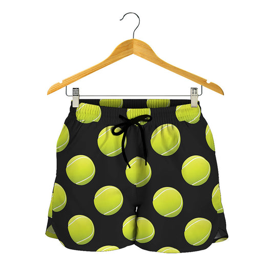 Tennis Balls Pattern Print Women's Shorts