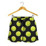 Tennis Balls Pattern Print Women's Shorts