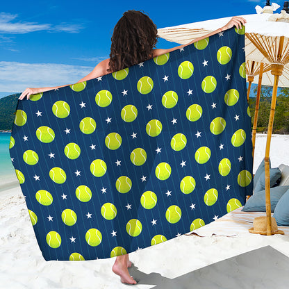 Tennis Sport Pattern Print Beach Sarong Wrap