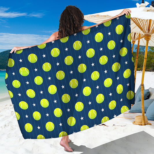 Tennis Sport Pattern Print Beach Sarong Wrap
