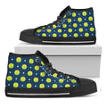 Tennis Sport Pattern Print Black High Top Sneakers