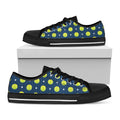 Tennis Sport Pattern Print Black Low Top Sneakers