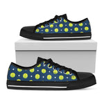 Tennis Sport Pattern Print Black Low Top Shoes