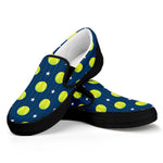 Tennis Sport Pattern Print Black Slip On Shoes