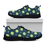 Tennis Sport Pattern Print Black Sneakers