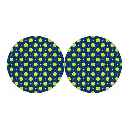 Tennis Sport Pattern Print Car Coasters