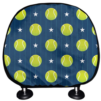 Tennis Sport Pattern Print Car Headrest Covers