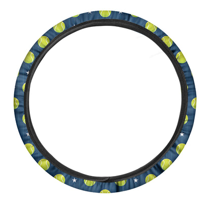 Tennis Sport Pattern Print Car Steering Wheel Cover