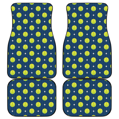 Tennis Sport Pattern Print Front and Back Car Floor Mats