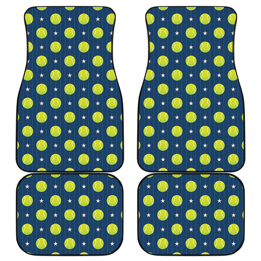 Tennis Sport Pattern Print Front and Back Car Floor Mats