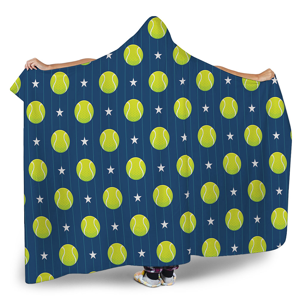 Tennis Sport Pattern Print Hooded Blanket