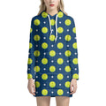 Tennis Sport Pattern Print Pullover Hoodie Dress