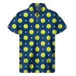 Tennis Sport Pattern Print Men's Short Sleeve Shirt