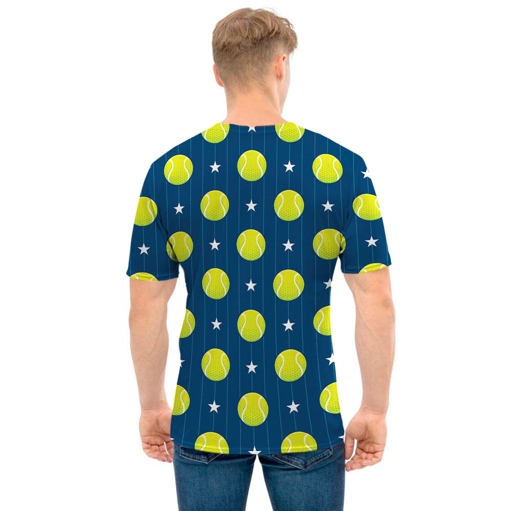 Tennis Sport Pattern Print Men's T-Shirt