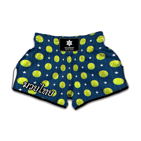 Tennis Sport Pattern Print Muay Thai Boxing Shorts
