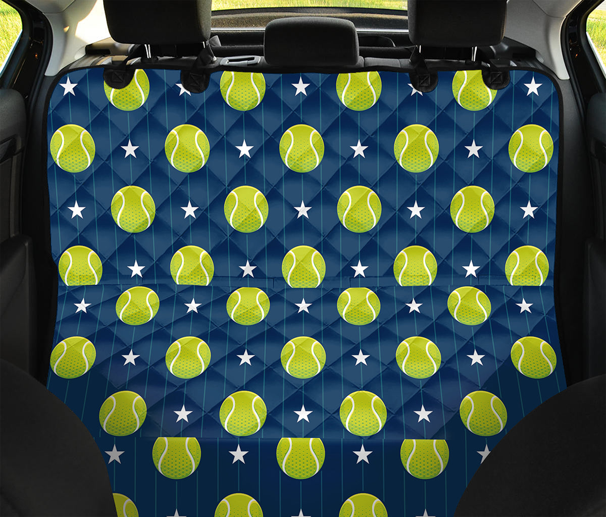 Tennis Sport Pattern Print Pet Car Back Seat Cover