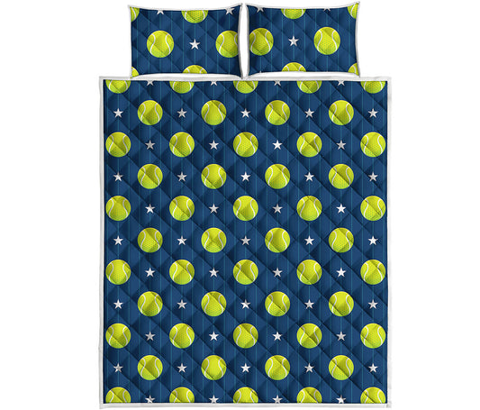 Tennis Sport Pattern Print Quilt Bed Set