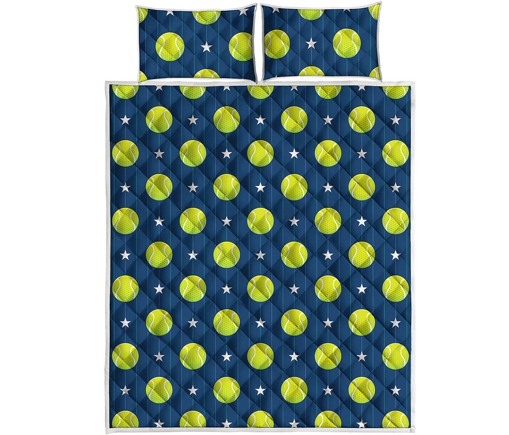 Tennis Sport Pattern Print Quilt Bed Set
