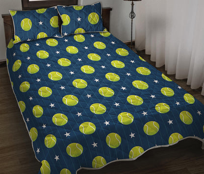 Tennis Sport Pattern Print Quilt Bed Set